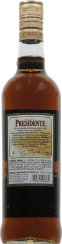 Presidente Grape Brandy Perspective: back