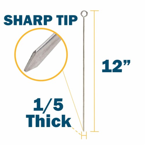 12 inch BBQ Skewers Set of 24, Used for Barbecuing Meat, Poultry, Seafood, Vegetables, Cheese Perspective: back