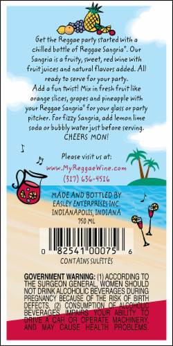 Easley Winery Reggae Sangria Perspective: back
