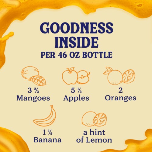 Naked Juice Mighty Mango 100% Juice Fruit Smoothie Drink Perspective: back