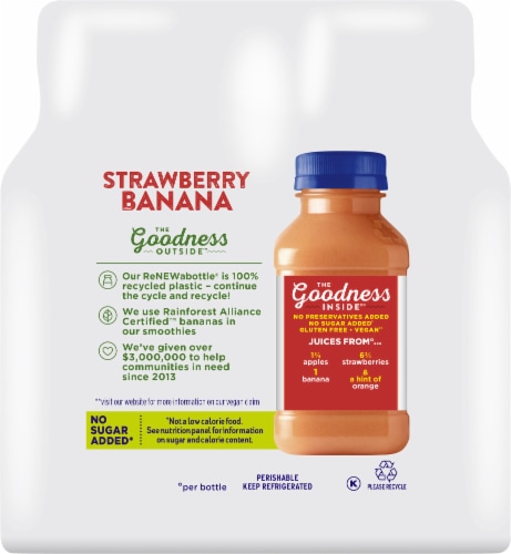 Naked® Fruit Smoothie Strawberry Banana Juice Blend Perspective: back