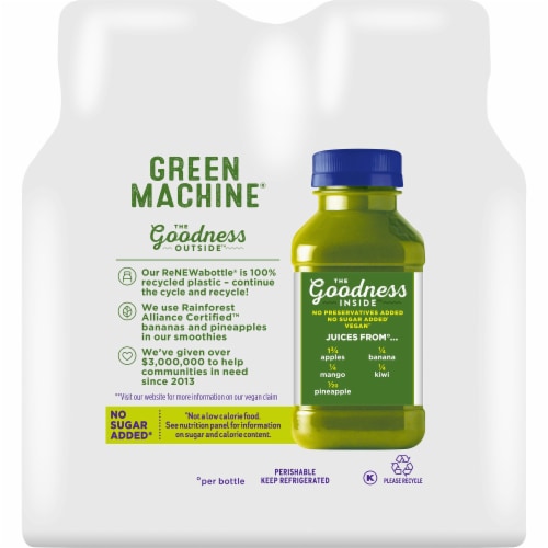 Naked Boosted Green Machine Juice Smoothie Perspective: back