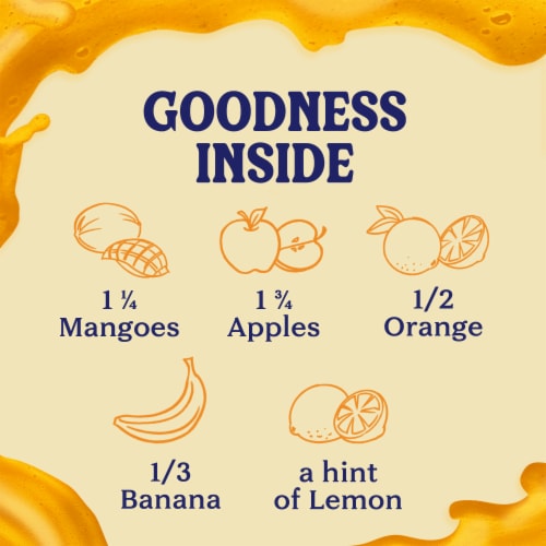Naked Juice 100% Juice Fruit Smoothie Mighty Mango Perspective: back