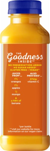Naked Juice Orange Mango Smoothie 100% Flavored Juice Blend Drink Perspective: back
