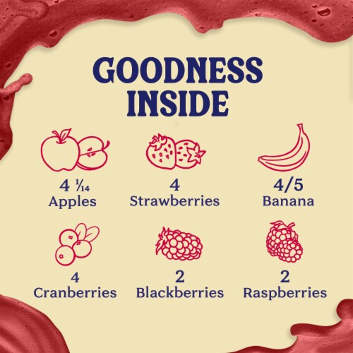 Naked Juice Berry Blast Flavored 100% Fruit Smoothie Blend Perspective: back
