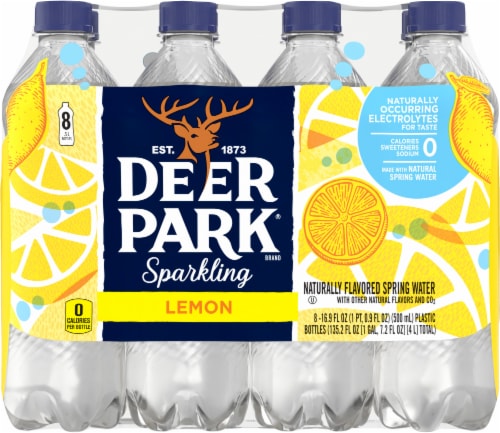 Deer Park® Natural Spring Lively Lemon Flavored Sparkling Bottled Water Perspective: back