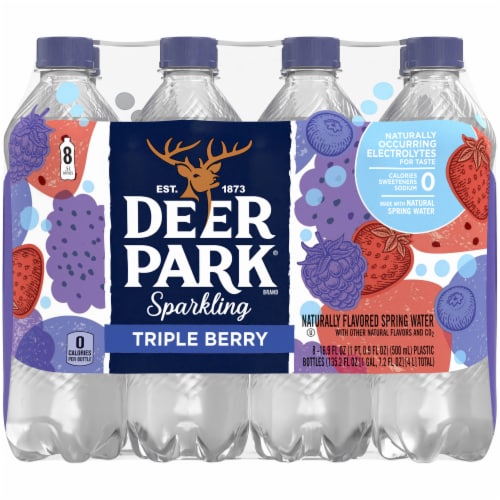 Deer Park® Natural Spring Triple Berry Flavored Sparkling Bottled Water Perspective: back