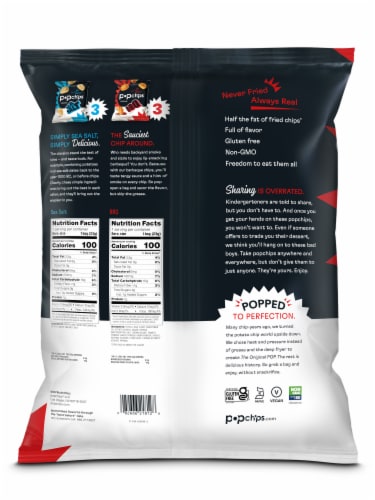 Popchips® Sea Salt and BBQ Potato Chips Variety Pack Perspective: back