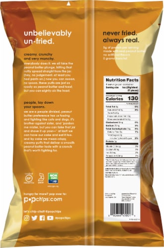 popchips® Peanut Butter Puffs Perspective: back