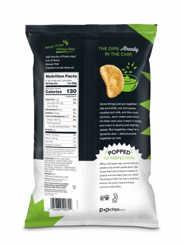 popchips® Sour Cream & Onion Popped Potato Chips Perspective: back