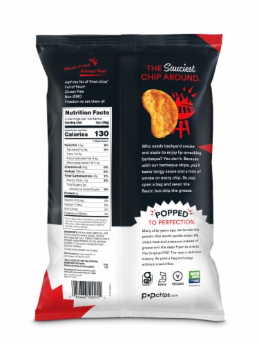 Popchips® BBQ Potato Popped Chips Perspective: back