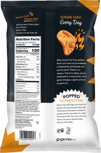 popchips Fiery Buffalo Potato Chip Snack 5oz Perspective: back