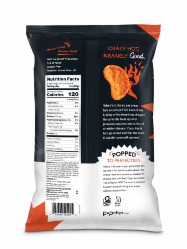 Popchips® Crazy Hot Potato Popped Chips Perspective: back