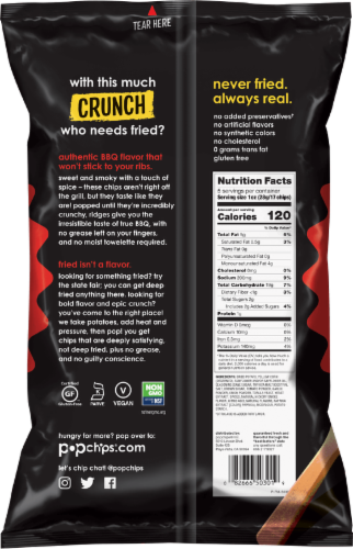 popchips® Ridges Tangy Barbeque Popped Potato Snack Perspective: back