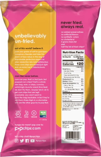 popchips Perfectly Salted Popped Corn Chip Snacks Perspective: back