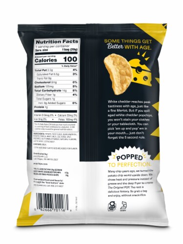 Popchips® Aged White Cheddar Potato Popped Chips Perspective: back