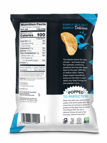 Popchips® Sea Salt Potato Popped Chips Perspective: back
