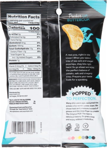popchips Sea Salt & Vinegar Potato Chips Perspective: back