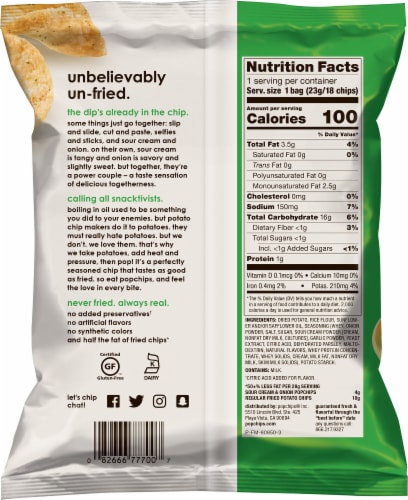 popchips Sour Cream & Onion Potato Chips Perspective: back