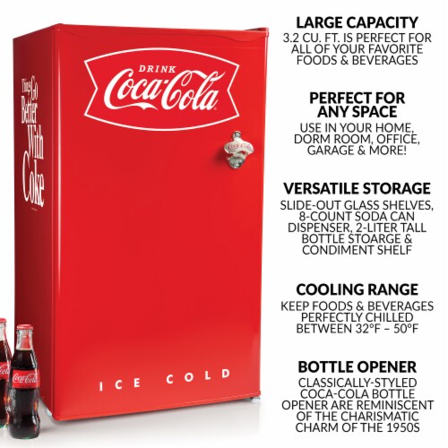 Coca-Cola Refrigerator with Freezer - Red Perspective: back
