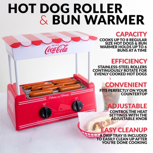 Nostalgia Coca-Cola Hot Dog Roller & Bun Warmer Perspective: back