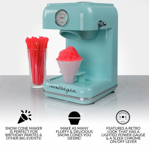 Nostalgia Classic Retro Snow Cone Maker - Aqua Perspective: back