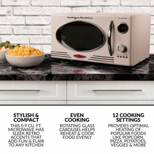 Nostalgia Retro Countertop Microwave Oven - Ivory Perspective: back