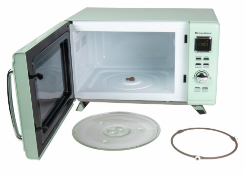 Nostalgia Mid-Century Retro Microwave - Seafoam Green Perspective: back