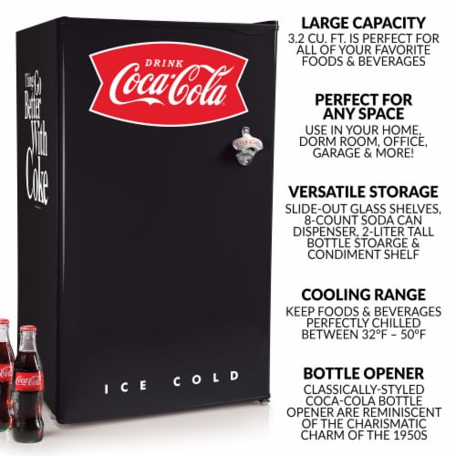Coca-Cola Refrigerator with Freezer - Black Perspective: back