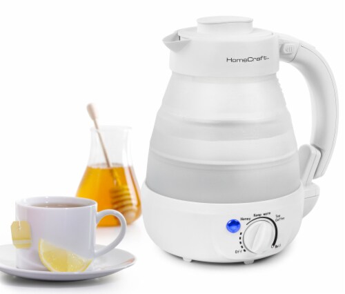 HomeCraft Collapsible Electric Water Kettle - White Perspective: back