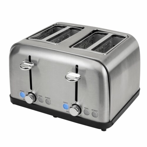 HomeCraft Stainless Steel 4-Slice Toaster - Silver Perspective: back