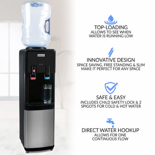 Igloo Hot & Cold Water Top Loading Water Dispenser - Black Perspective: back
