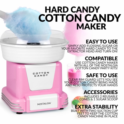 Nostalgia Retro Cotton Candy Maker - Pink/White Perspective: back