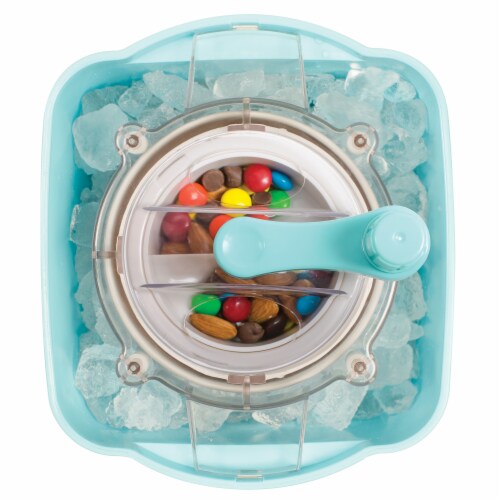 Nostalgia Electric Ice Cream Maker with Candy Crusher - Aqua Perspective: back