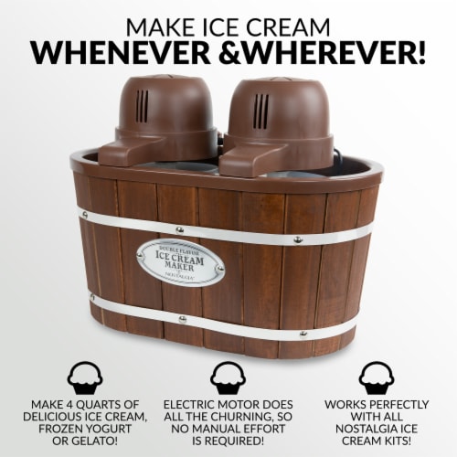 Nostalgia Double Flavor Ice Cream Maker Perspective: back