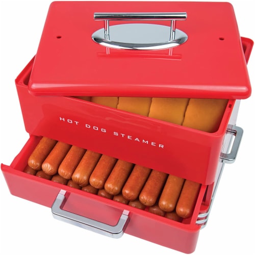 Nostalgia Large Diner Style Hot Dog Steamer Perspective: back