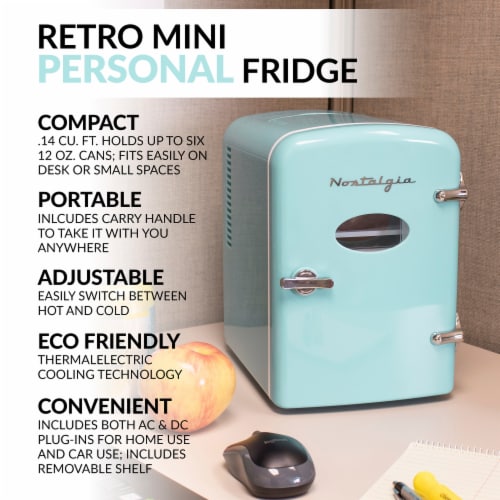 Nostalgia Retro Mini Refrigerator - Aqua Perspective: back