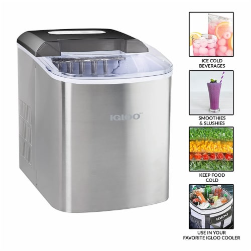 Costway Stainless Steel Ice Maker Machine Countertop 48LBS/24H Self-Clean with LCD Display