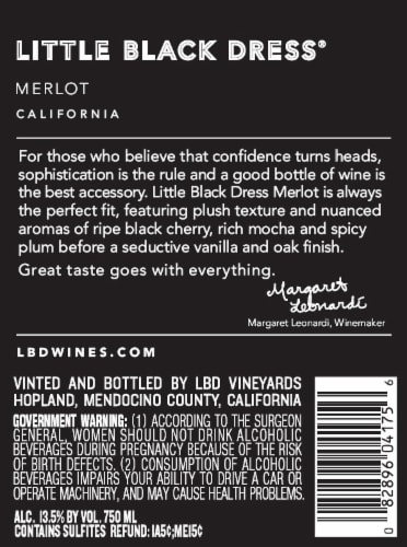 Little Black Dress Merlot Perspective: back