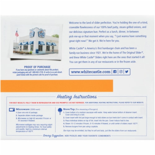 White Castle The Original Hamburger Sliders Perspective: back