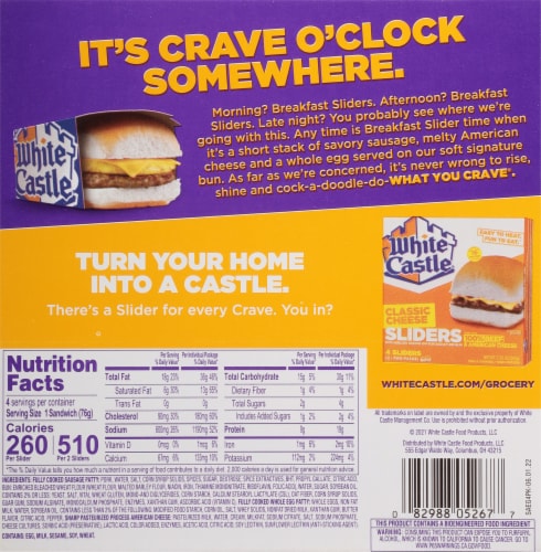 White Castle® Sausage Egg & Cheese Breakfast Sliders Perspective: back