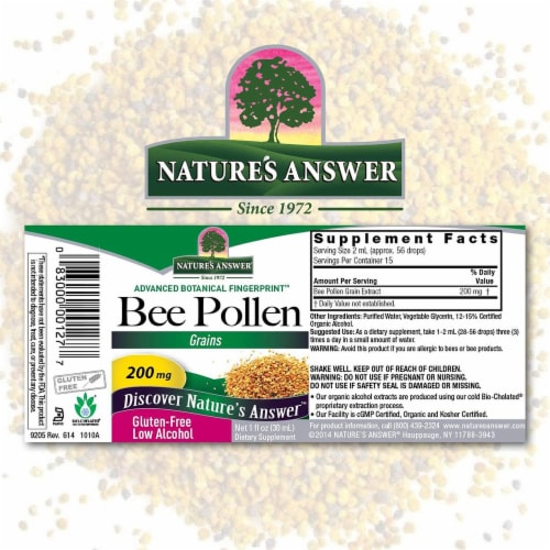 Nature's Answer Bee Pollen Grains Perspective: back