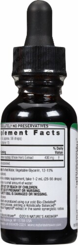 Nature's Answer® Low Alcohol Blue Vervain Extract Herbal Supplement 2000mg Perspective: back