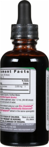 Nature's Answer® Lowest Alcohol Burdock Root Extract Herbal Supplement 1350mg Perspective: back
