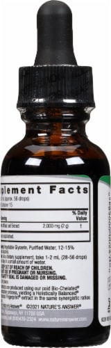 Nature's Answer® Low Alcohol Damiana Herbal Supplement 2000mg Perspective: back