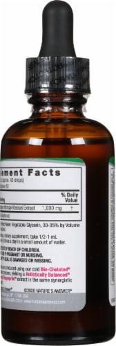 Nature's Answer® Ginger Root Extract Herbal Supplement 250mg Perspective: back