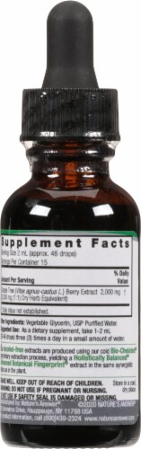 Nature's Answer Vitex Berry Herbal Supplement Perspective: back