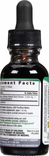 Nature's Answer Dandelion Root Herbal Supplement Perspective: back