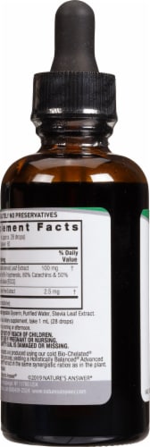 Nature's Answer Alcohol-Free Super Green Tea Extract 100 mg Perspective: back