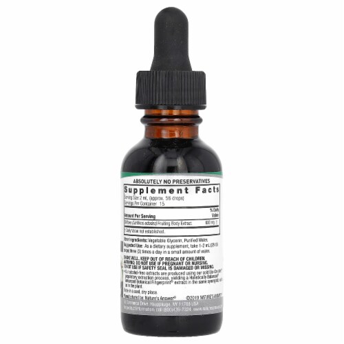 Nature's Answer Shiitake Extract Alcohol-Free 1 350 mg - 1 fl oz (30 ml) Perspective: back